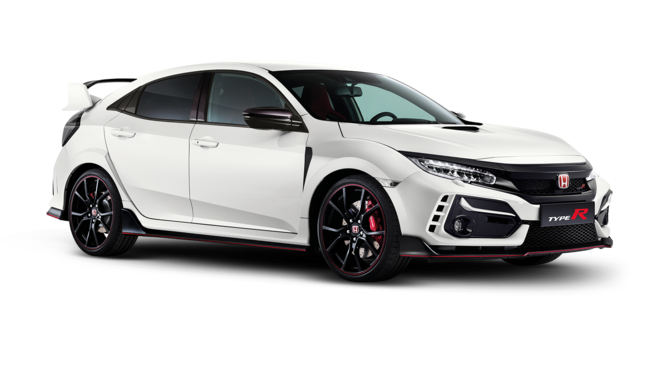 Honda left front three-quarter view Honda type R studio shot.