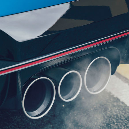 Close up Civic Type R exhaust.