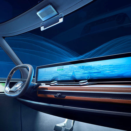 3/4-Frontansicht des Honda Urban EV Concept, Innenraum.