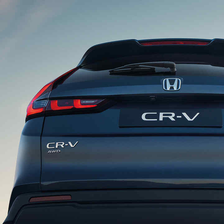 Honda CR-V Hybrid, Nahaufnahme des Hecks.