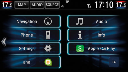 Honda CR-V Hybrid, Nahaufnahme der Touchscreen-Symbole.