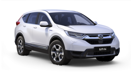 Front three-quarter facing Honda CR-V Hybrid.