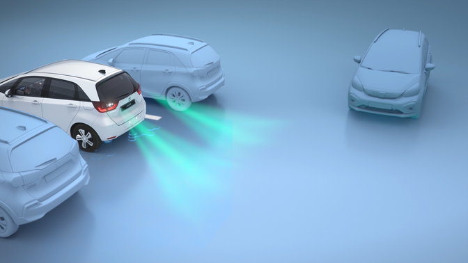 Warnungen bei Rückwärtsfahrt eines Honda
