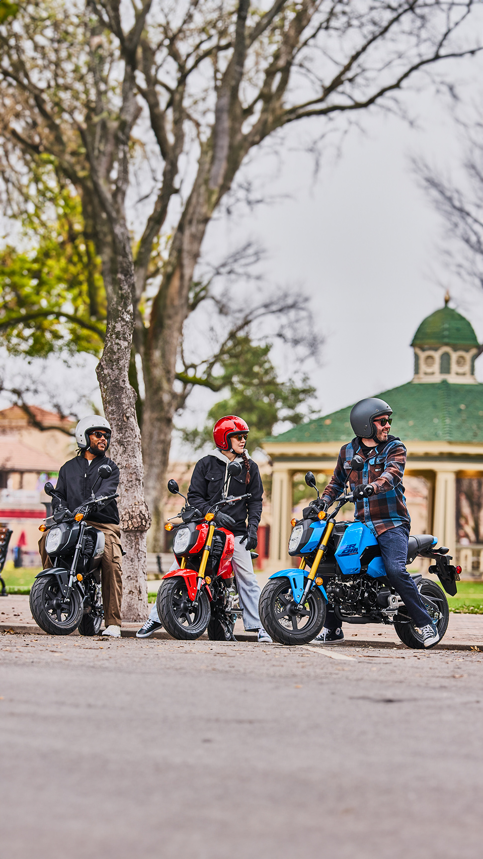 MSX125 Grom riders riding together motorcycle