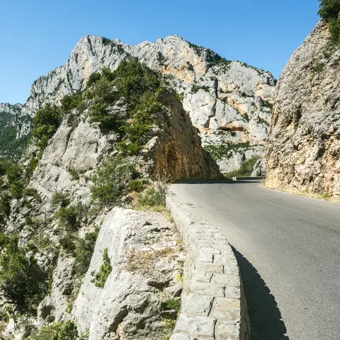 Verdonschlucht (Alpes-de-Haute-Provence, Provence-Alpes-Cote d'Azur, Frankreich), berühmte Schlucht