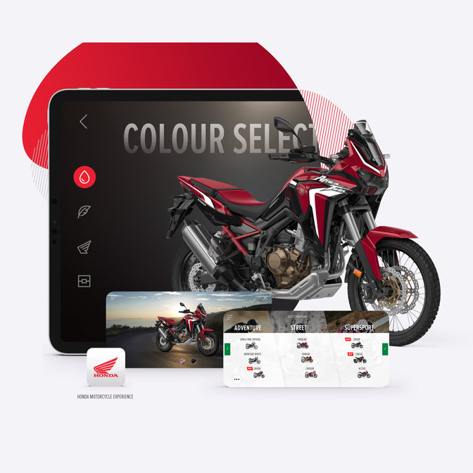 HONDA Africa Twin-3D-Anwendung für individuelle Anpassungen.