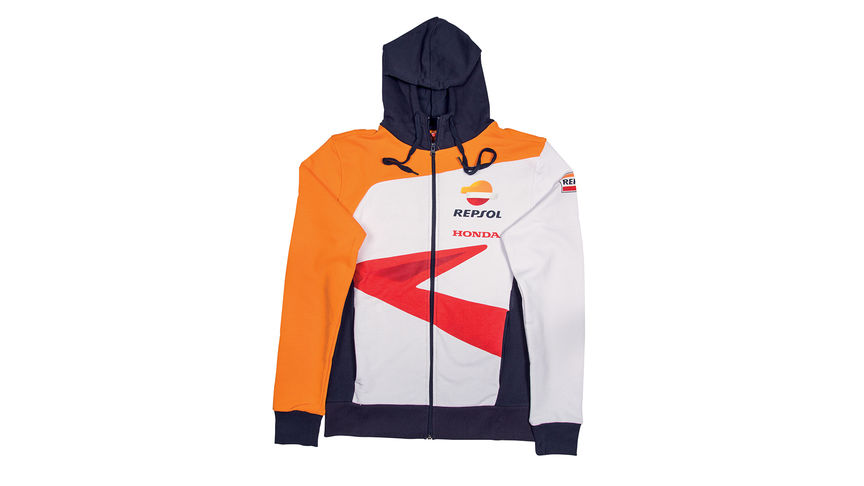 Honda Kapuzen-Sweaterjacke in MotoGP-Teamfarben mit Repsol Logo.