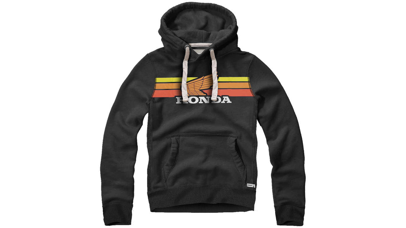 Honda Vintage-Hoodie mit Sonnenuntergang. 