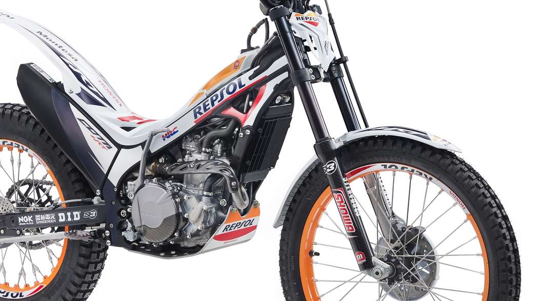 Montesa 4RT Race Replica, Nahaufnahme der Gabeln