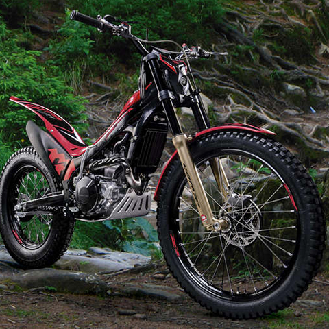 Montesa 300RR, 3/4-Frontansicht von rechts im Wald