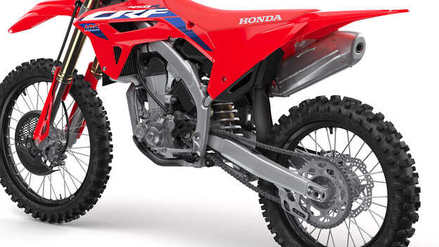 Honda CRF450R dual-section aluminum frame with new factory rider-tuned stiffness balance.