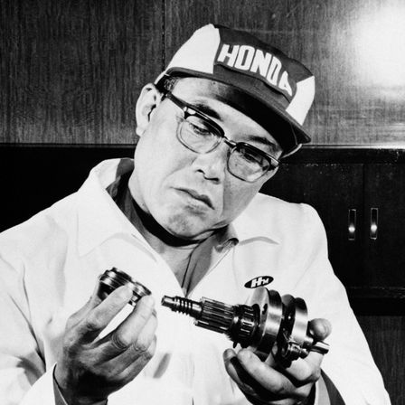 Nahaufnahme von Soichiro Honda.