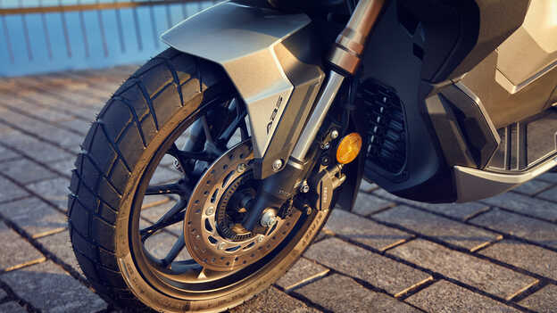 Honda ADV350 with long suspension travel and a lot of ground clearance