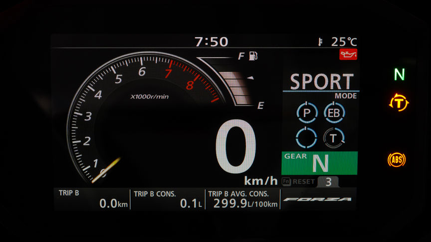 Forza 750, 5 inch TFT display for intuitive operation
