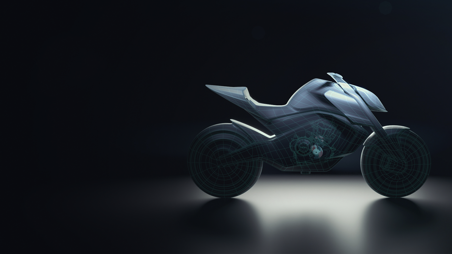 Seitenansicht der Honda Hornet, Konzeptdarstellung.