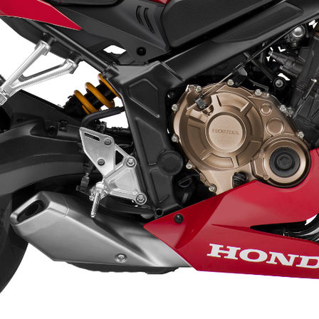 CBR650R, Studioaufnahme, Fokus auf dem Auspuff