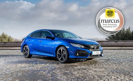 Honda Civic gewinnt den Automobilpreis Marcus für die Neuheit 2017 mit der besten Sicherheitsausstattung in der Kompaktklasse